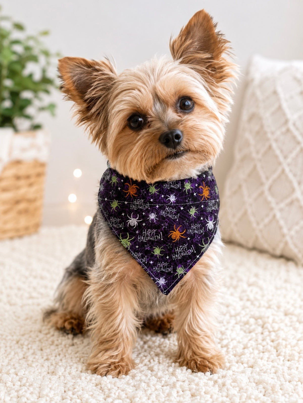 Small Happy Halloween Spider Dog Bandana
