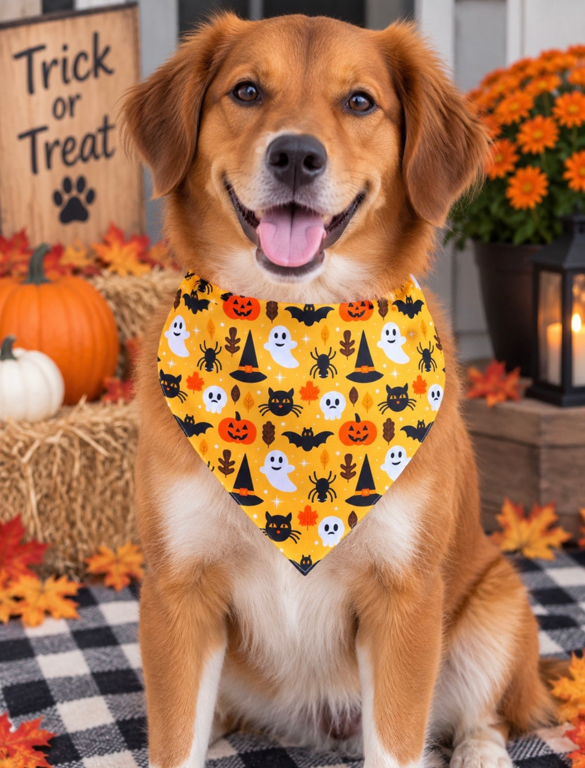 Medium Spooky Cute Halloween Dog Bandana