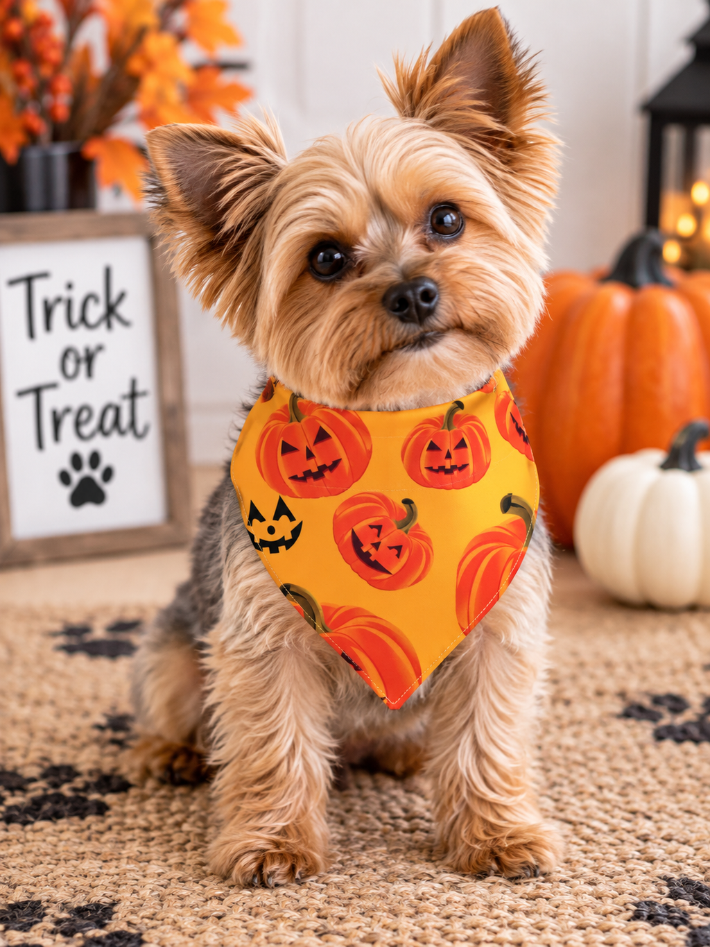Small Jack-O’-Lantern Halloween Dog Bandana