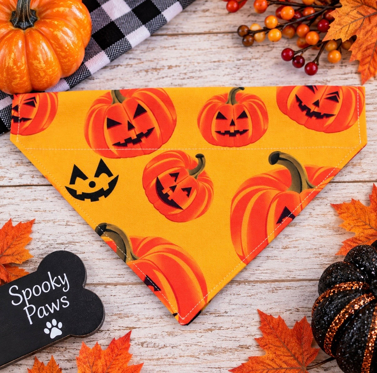 Small Jack-O’-Lantern Halloween Dog Bandana
