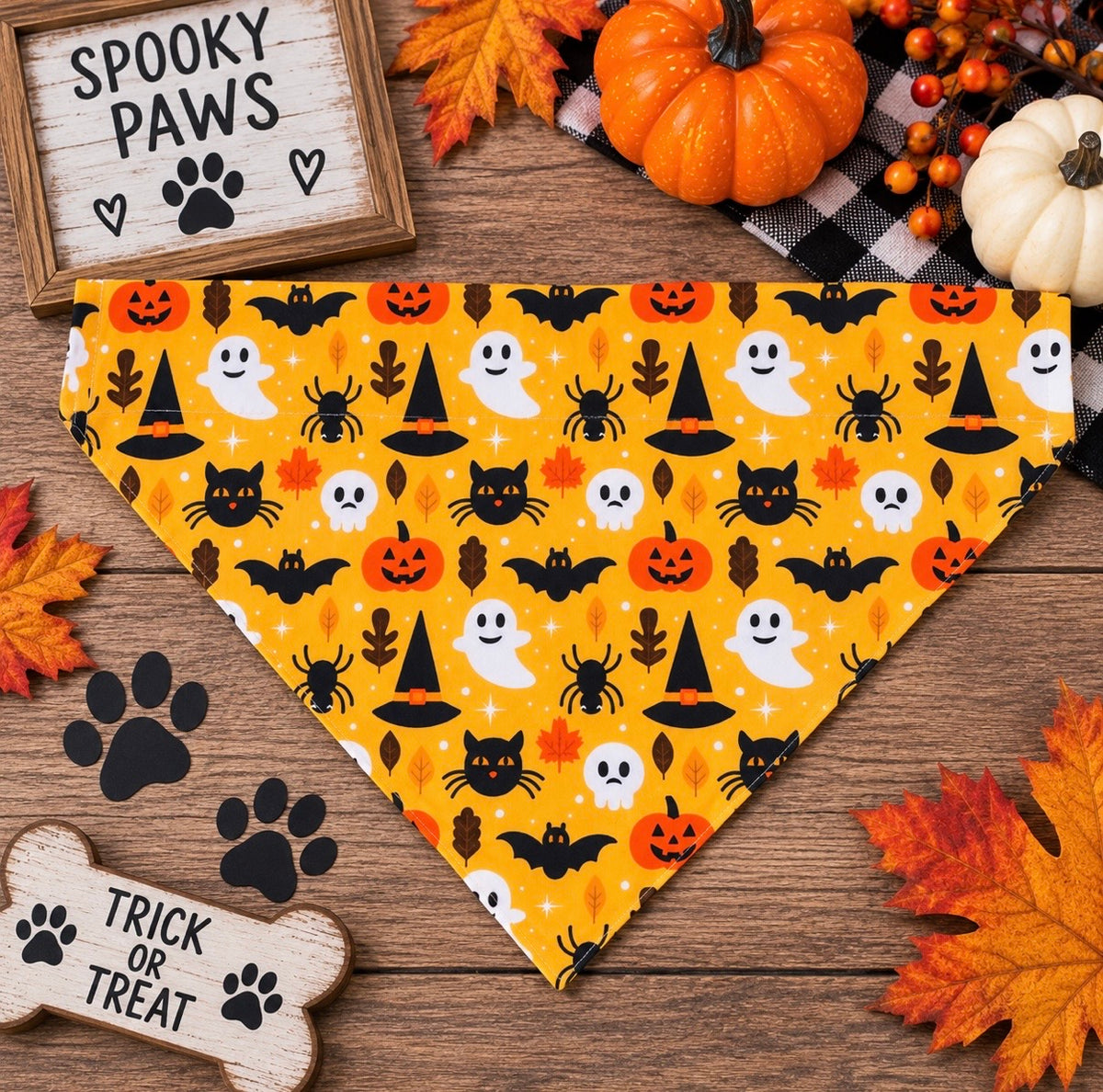 Medium Spooky Cute Halloween Dog Bandana